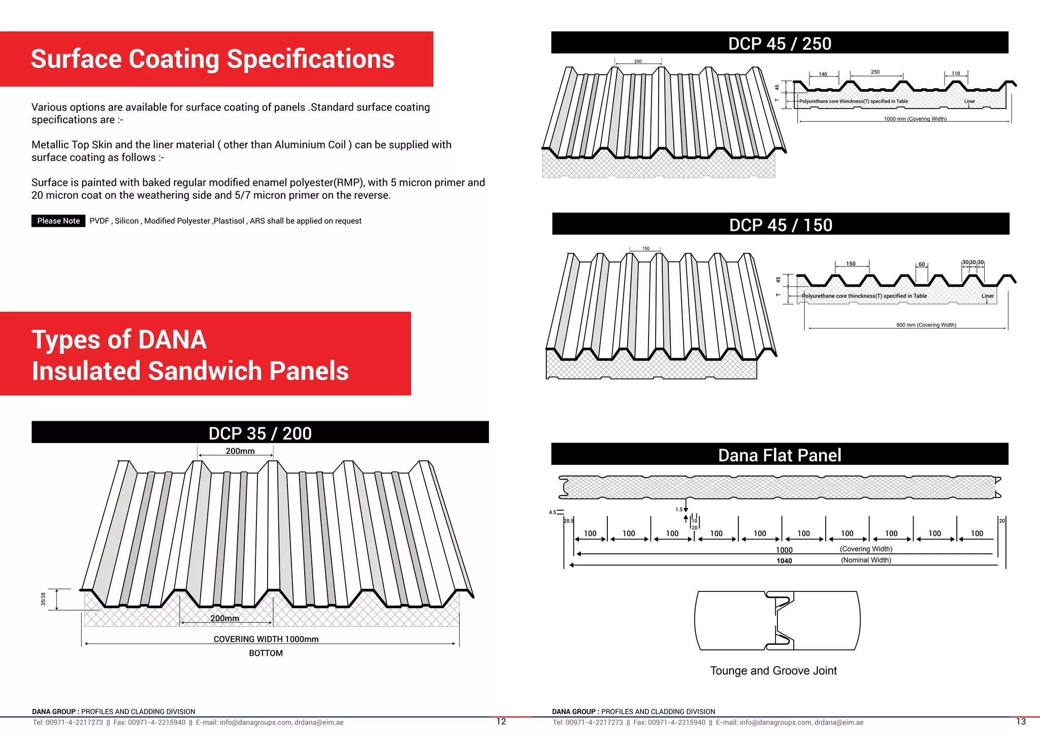 Sandwich panels gi_purlins_steel_profiles_decking_sheets_dana_uae | PDF