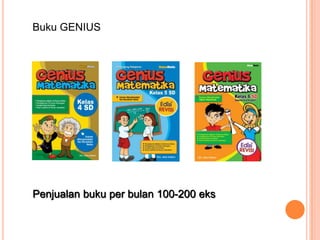 Buku GENIUSPenjualan buku per bulan 100-200 eks
