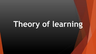 Theory of learning
 
