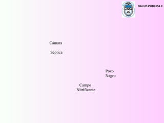 SALUD PÚBLICA II
Cámara
Séptica
Pozo
Negro
Campo
Nitrificante
 