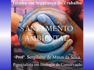 Técnico em Segurança do Trabalho Profª. Sergilaine de Matos da Silva Especialista em Biologia da Conservação SANEAMENTO AMBIENTAL 