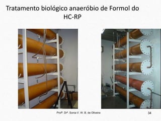 34
Profª. Drª. Sonia V. W. B. de Oliveira
Tratamento biológico anaeróbio de Formol do
HC-RP
 