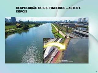 20
DESPOLUIÇÃO DO RIO PINHEIROS – ANTES E
DEPOIS
 