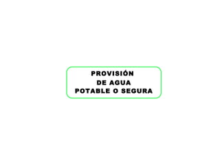 PROVISIÓN
    DE AGUA
POTABLE O SEGURA
 