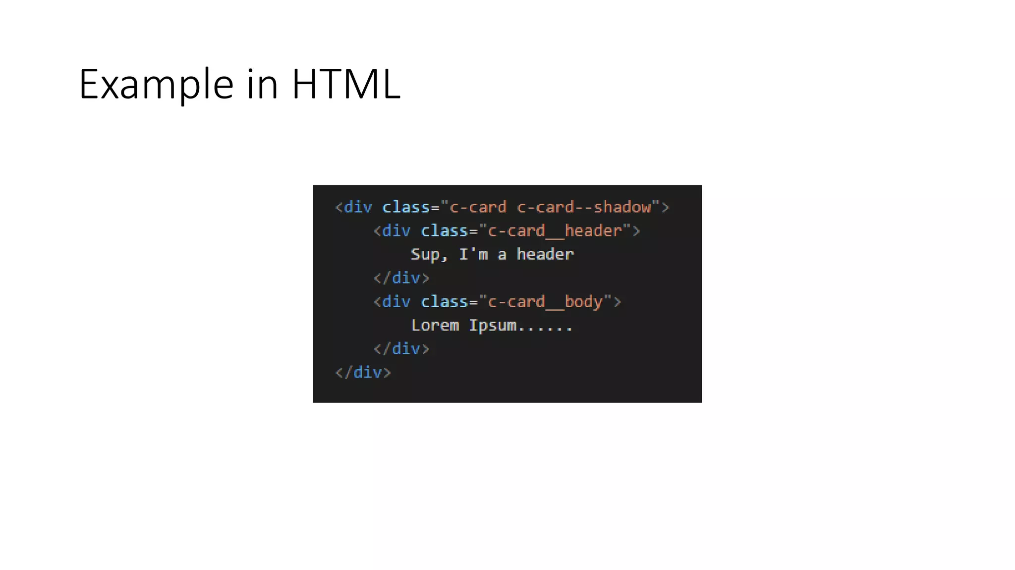 Example in HTML
 