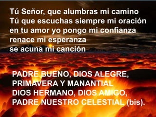 Tú Señor, que alumbras mi camino 
Tú que escuchas siempre mi oración 
en tu amor yo pongo mi confianza 
renace mi esperanz...