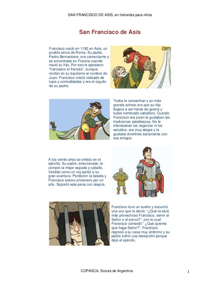 Biografia De San Francisco De Asis - San Francisco De Asis En Historieta Para Ni Os 1 728
