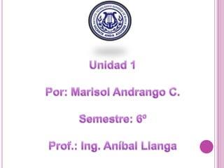 Unidad 1 Por: Marisol Andrango C. Semestre: 6º Prof.: Ing. Aníbal Llanga 