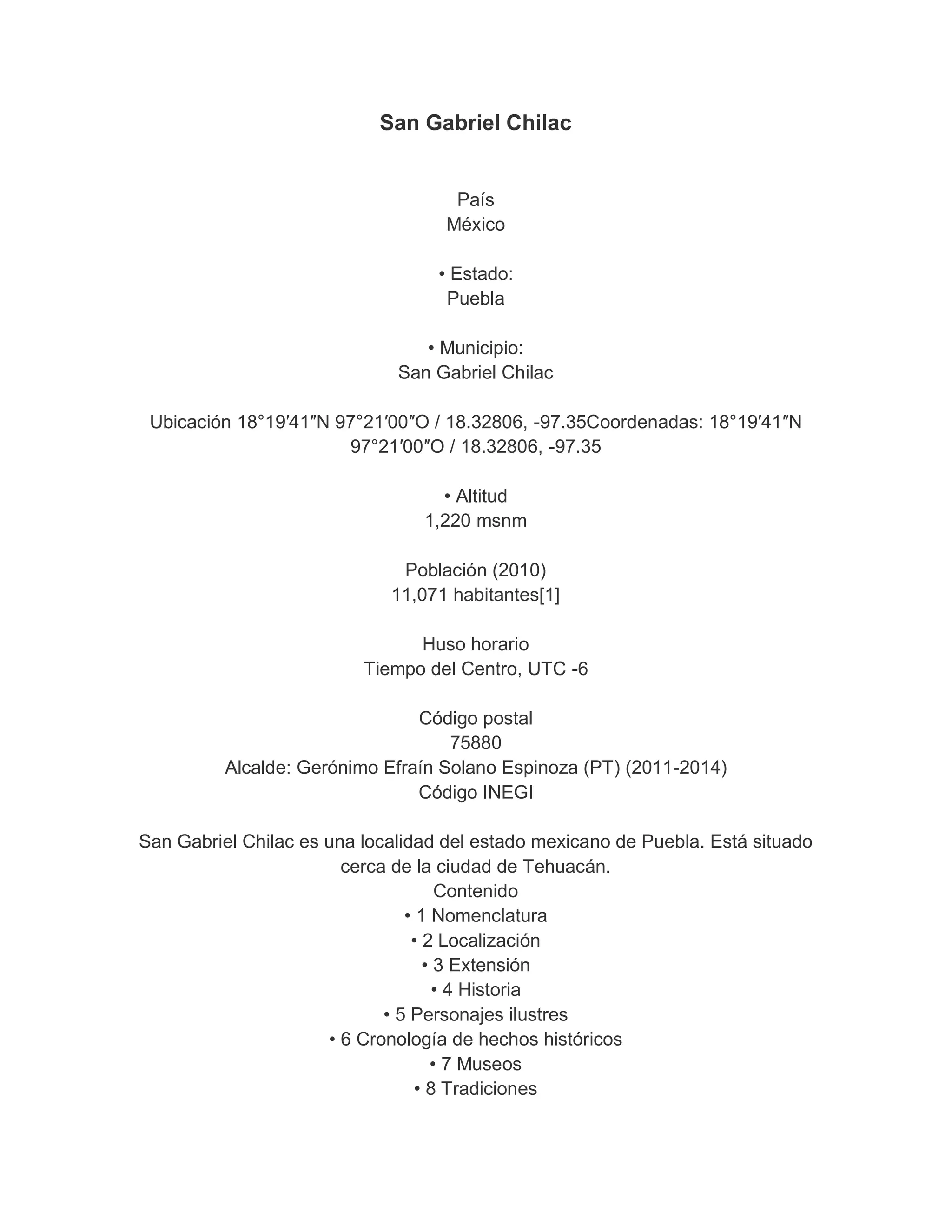 Historia San gabriel chilac | PDF