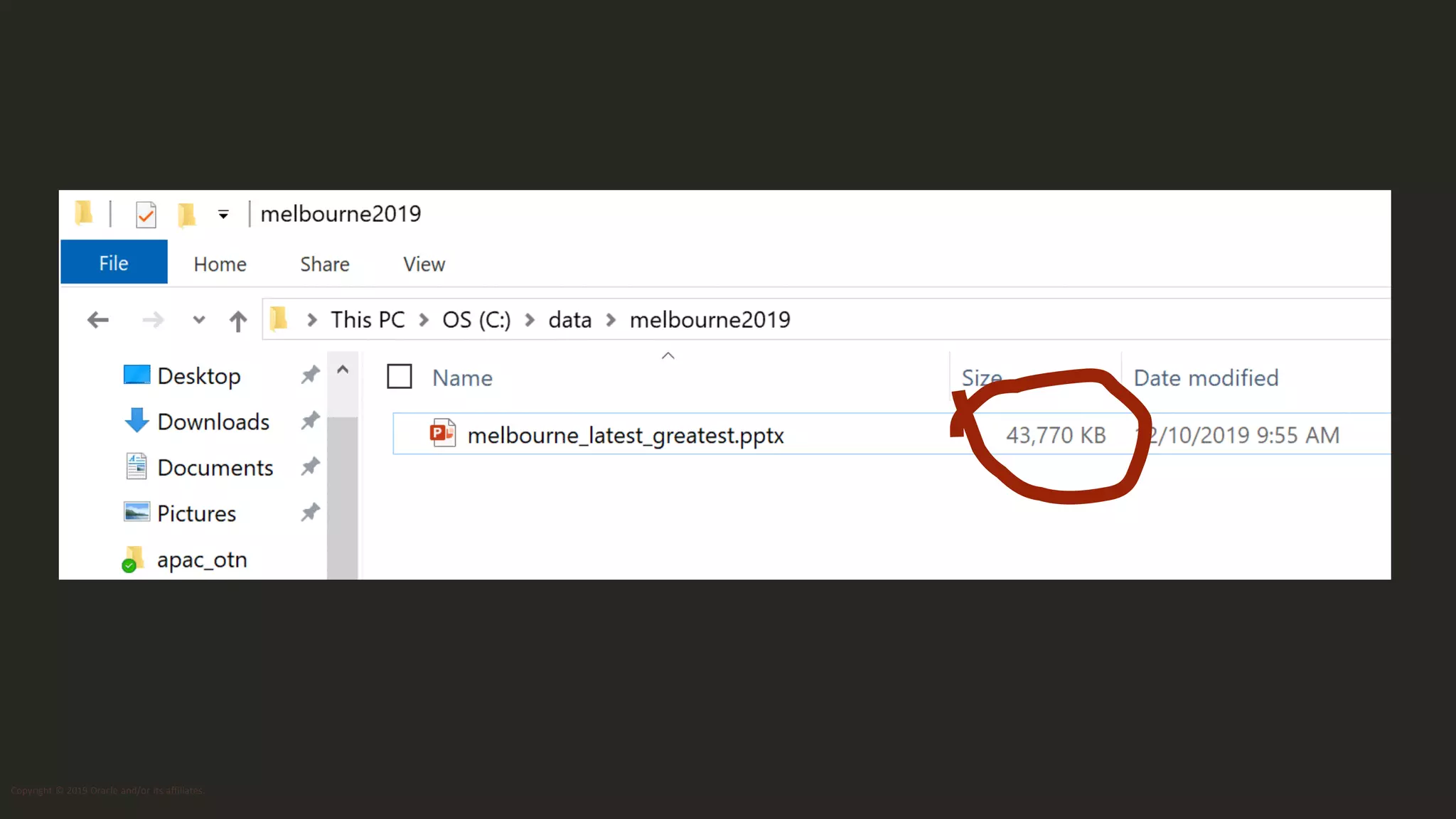Copyright © 2019 Oracle and/or its affiliates.
 