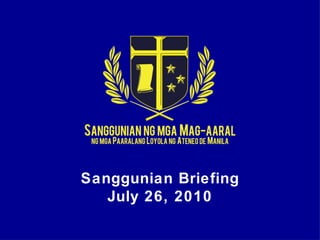 Sanggunian Briefing July 26, 2010 