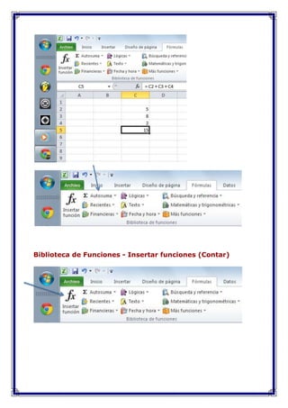 Biblioteca de Funciones - Insertar funciones (Contar)

 