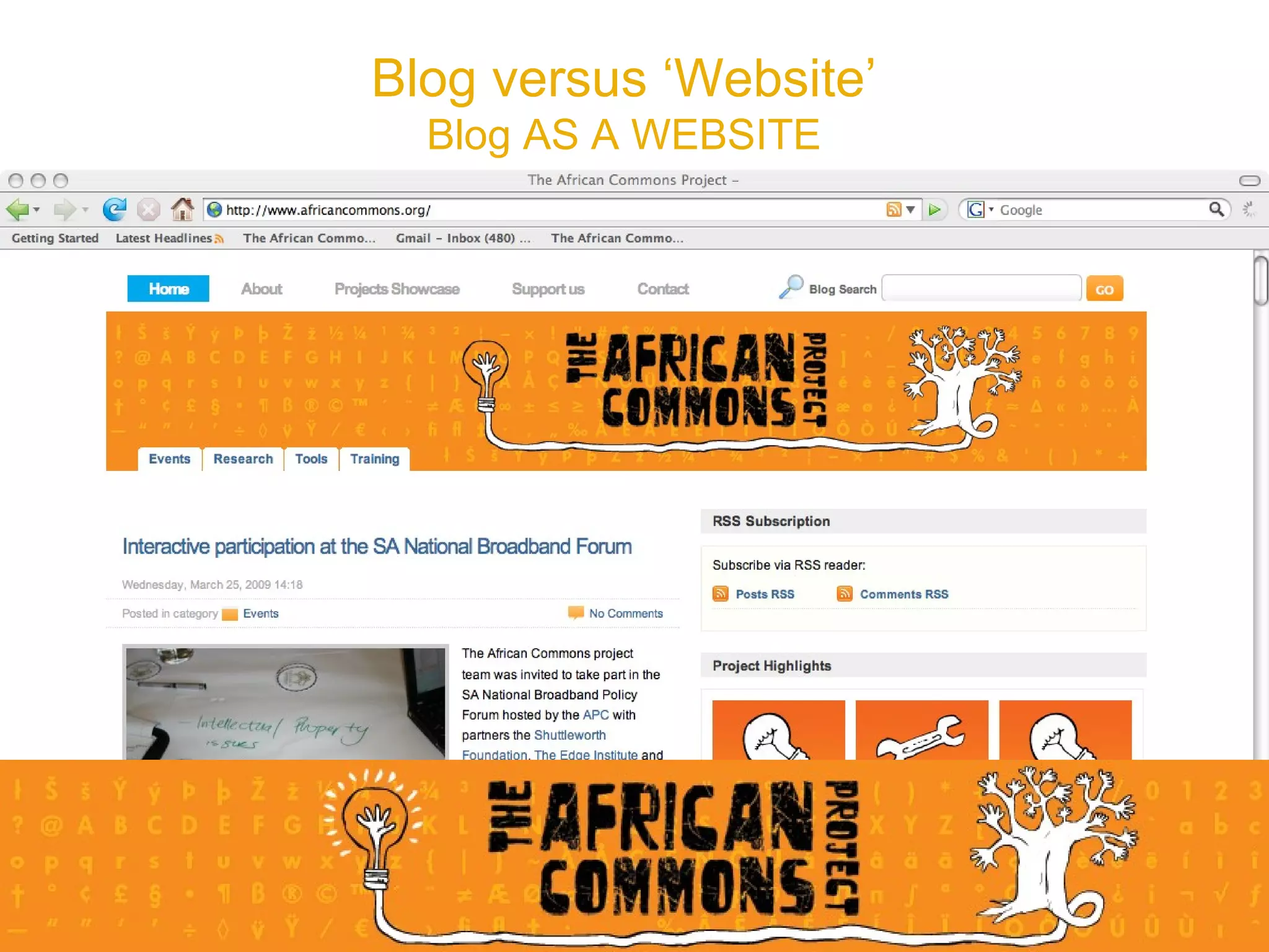 Blog versus ‘Website’ Blog AS A WEBSITE 