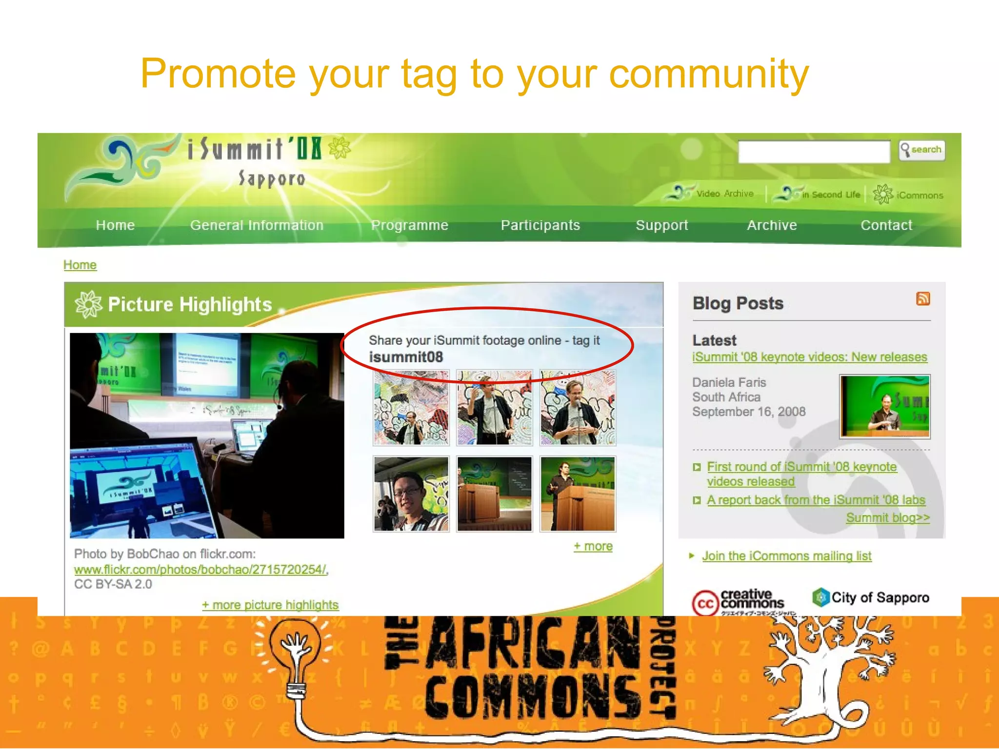Promote your tag to your community 