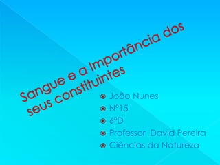    João Nunes
   Nº15
   6ºD
   Professor David Pereira
   Ciências da Natureza
 
