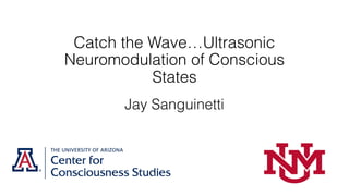 Catch the Wave…Ultrasonic
Neuromodulation of Conscious
States
Jay Sanguinetti
 