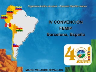 IV CONVENCIÓN
                  FEMIP
            Barcelona, España




MARIO VELARDE ZEVALLOS
 