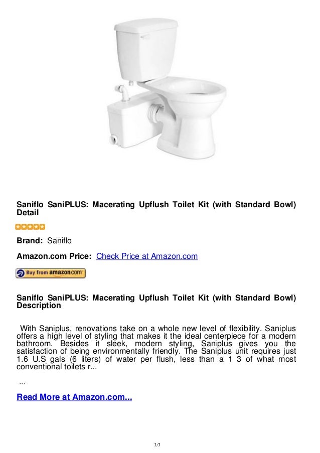 Saniflo sani plus macerating upflush toilet kit with standard bowl