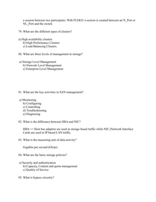Storage Engineer Interview Questions Storage Area Network interview Questions | DOC