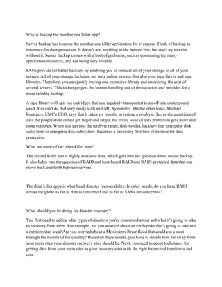 Storage Area Network interview Questions | DOC