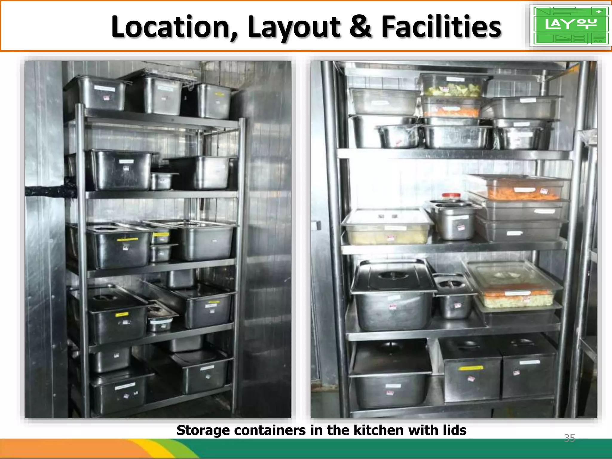 Location, Layout & Facilities
Storage containers in the kitchen with lids
35
 
