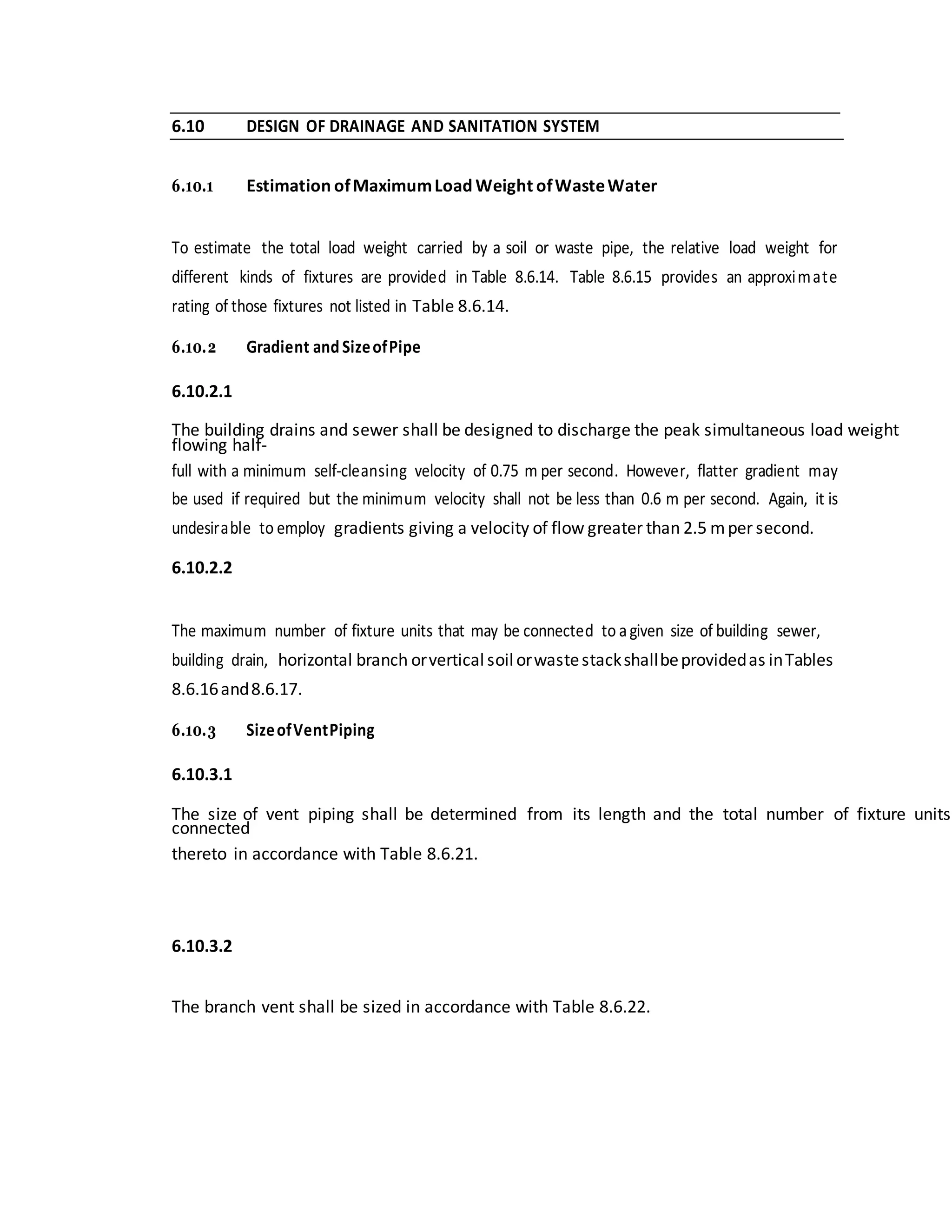 Sanitary drainage design | DOCX