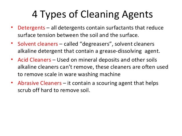 4 cleaning agents