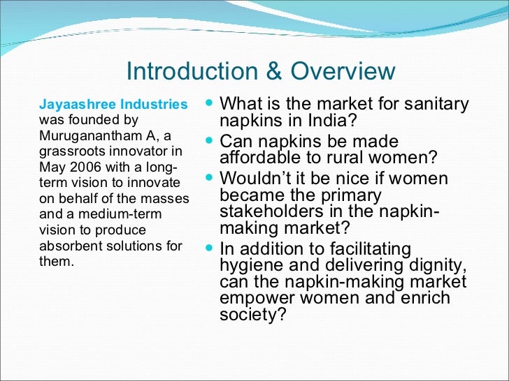 Sanitary napkins manufacturing unit