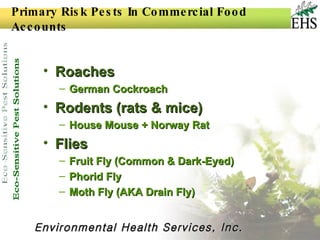 High Risk Pests Examples Pest Management In Commercial Food Establishments | PPT