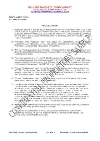 Fundingkart's Mandated BG SBLC DOA V2 | DOC