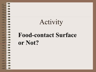 Activity
Food-contact Surface
or Not?
 