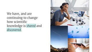 Structured system
There are many variations of
passages of Lorem Ipsum
We have, and are
continuing to change
how scientific
knowledge is shared and
discovered.
 