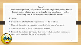 PLM English Grammar: Subject - Verb Agreement | PPTX