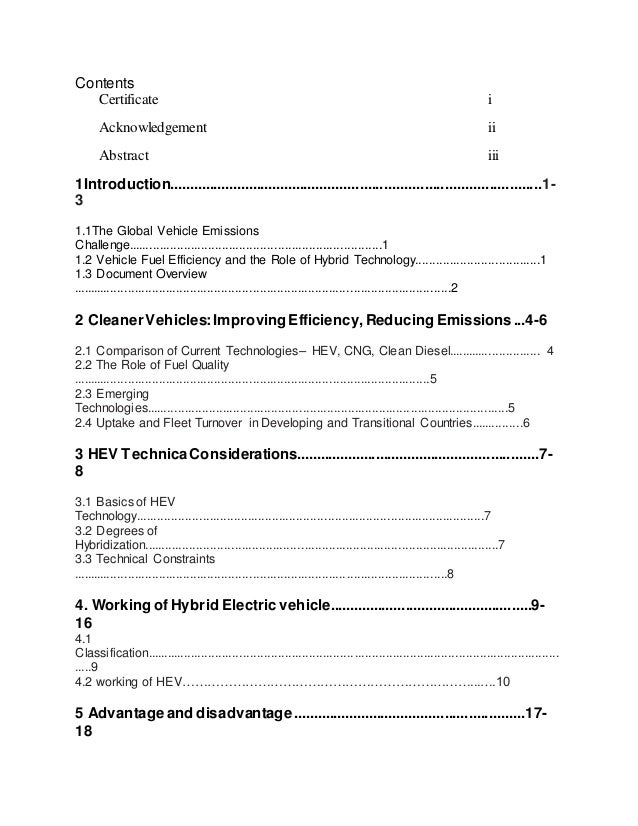 A seminar report on hybrid electric vehicle