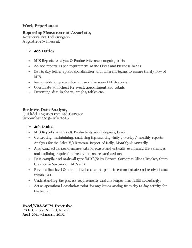 reporting analyst job description