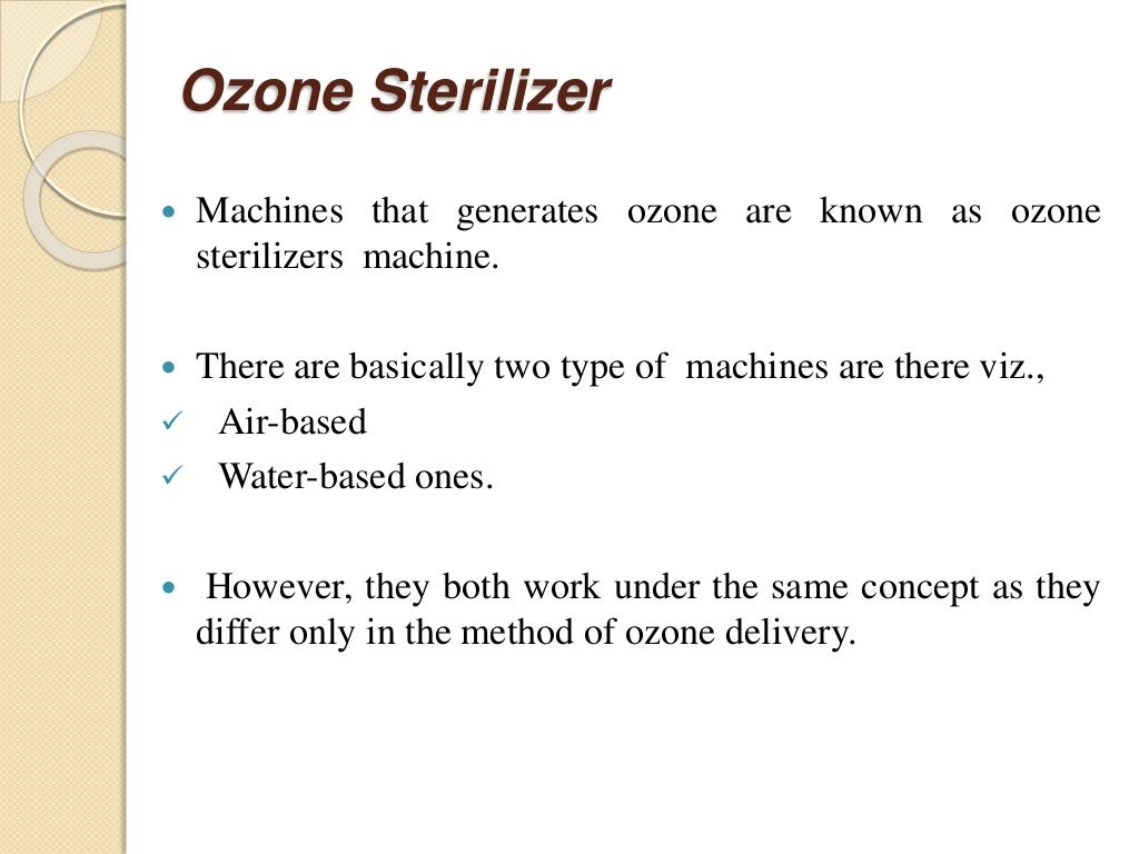 Ozone Sterilization