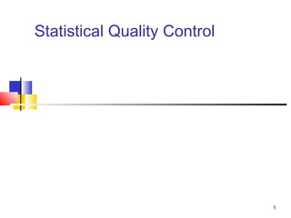 1 
Statistical Quality Control 
 