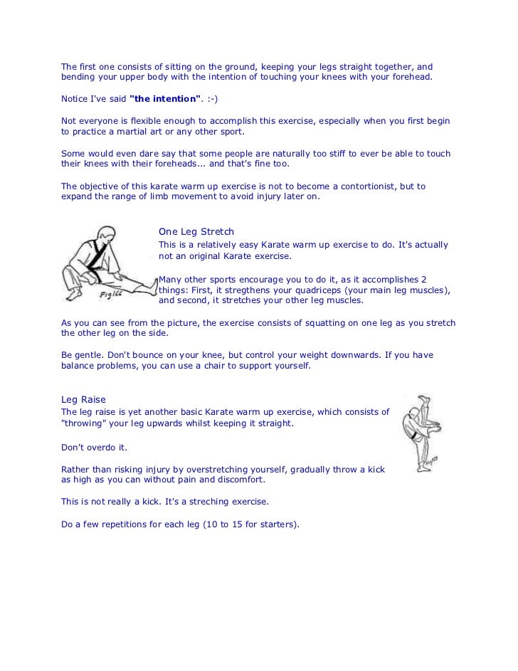 Sanjeev S Karate Warm Up Exercises Sanjeev S Karate Warm Up Exercises