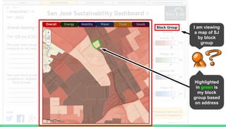 I am viewing
a map of SJ
by block
group
Highlighted
in green is
my block
group based
on address
 