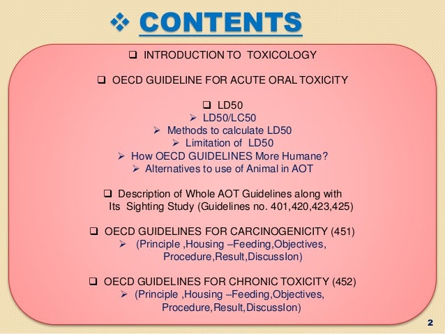 Oecd guidelines for acute toxicity studies ppt