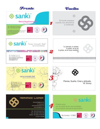 Blanca Nayeli Arenaza A.Blanca Nayeli Arenaza A.Blanca Nayeli Arenaza A.
Líder en Network MarketingLíder en Network MarketingLíder en Network Marketing
nayeli@buscandodiamantes.com.mx
www.buscandodiamantes.com.mx
www.sankiglobal.com
Tel. +52 (442) 161 28 01
Cel. +52 (442) 331 97 89
Tel. +52 (419) 234 28 21
Cel. +52 (442) 156 25 85
Nextel: +52 (442) 410 62 85
Id: 62*14*20386
herlozsanki@gmail.com
www.teinvitoamejorar.com
www.sankiglobal.com
fb: herlozsanki
Frente Vuelta
Fascia Coronado SteelFascia Coronado SteelFascia Coronado Steel
Líder en Network MarketingLíder en Network MarketingLíder en Network Marketing
http:/sankiglobal.com/escribeme
www.sankiglobal.com
sankito@gmail.com
Tel. +52 (442) 111 11 11
Cel. +52 (442) 222 22 22
Lo piensas, lo atraes.
lo pides, se te da.
lo gritas, se te hace realidad.
HL
Fascia Coronado SteelFascia Coronado SteelFascia Coronado Steel
Líder en Network MarketingLíder en Network MarketingLíder en Network Marketing
http:/sankiglobal.com/escribeme
www.sankiglobal.com
sankito@gmail.com
Tel. +52 (442) 111 11 11
Cel. +52 (442) 222 22 22
Piensa, Sueña, Cree y atrévete.
W. Disney
1
2
3
4
 