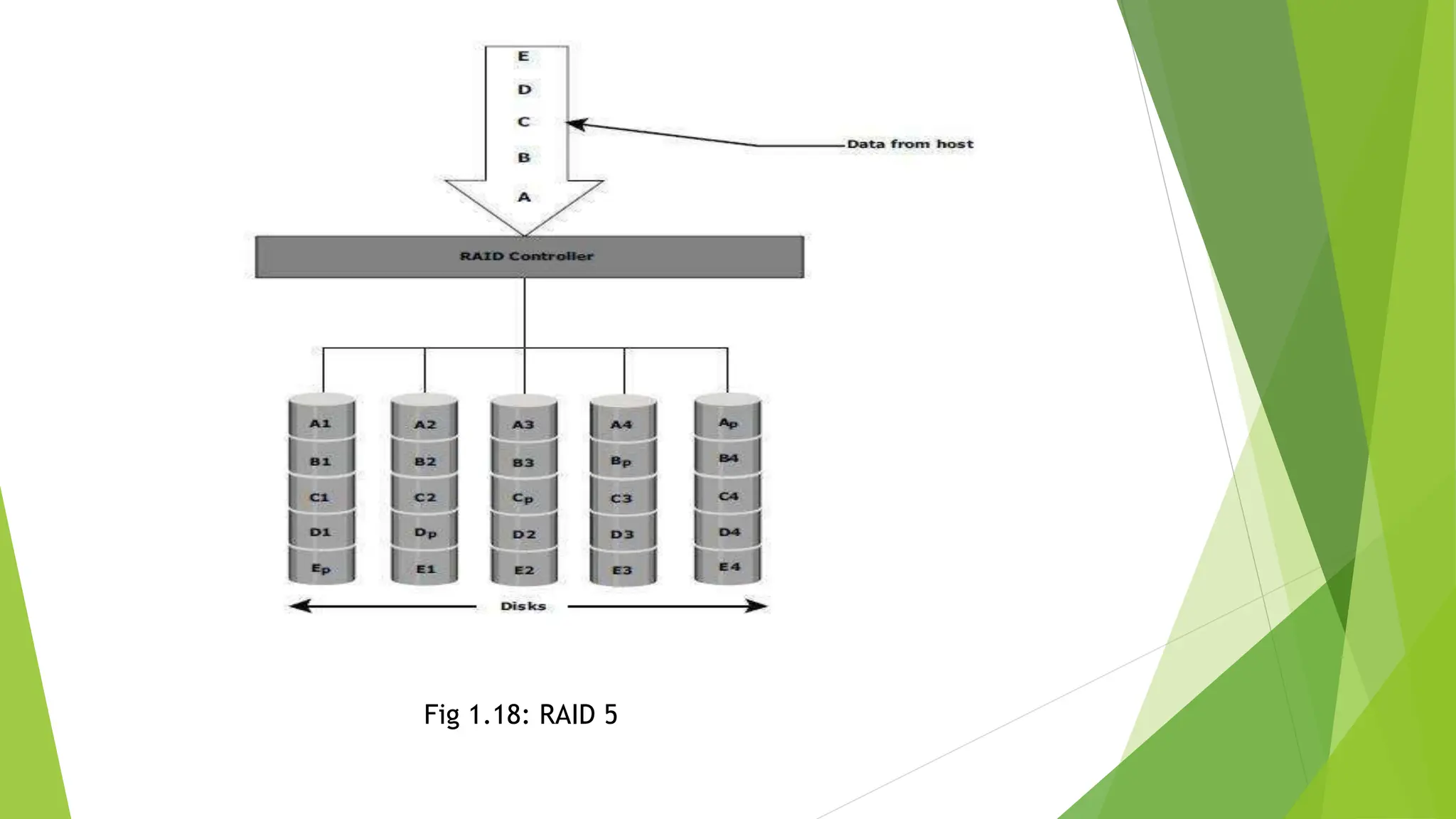 Fig 1.18: RAID 5
 
