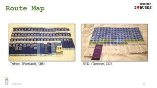 Route Map
2020/10/25 13
TriMet（Portland, OR）
IwBUSES
RTD（Denver, CO）
 