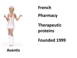 FrenchPharmacyTherapeutic proteinsFounded 1999Aventis