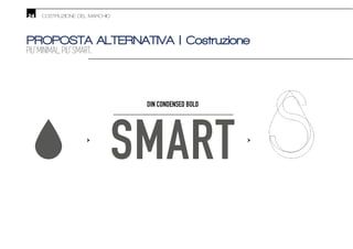 24 COSTRUZIONE DEL MARCHIO
• •
DIN CONDENSED BOLD
PROPOSTA ALTERNATIVA | Costruzione
PIU’ MINIMAL, PIU’ SMART.
 