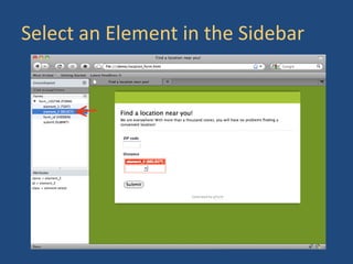 Select an Element in the Sidebar
 