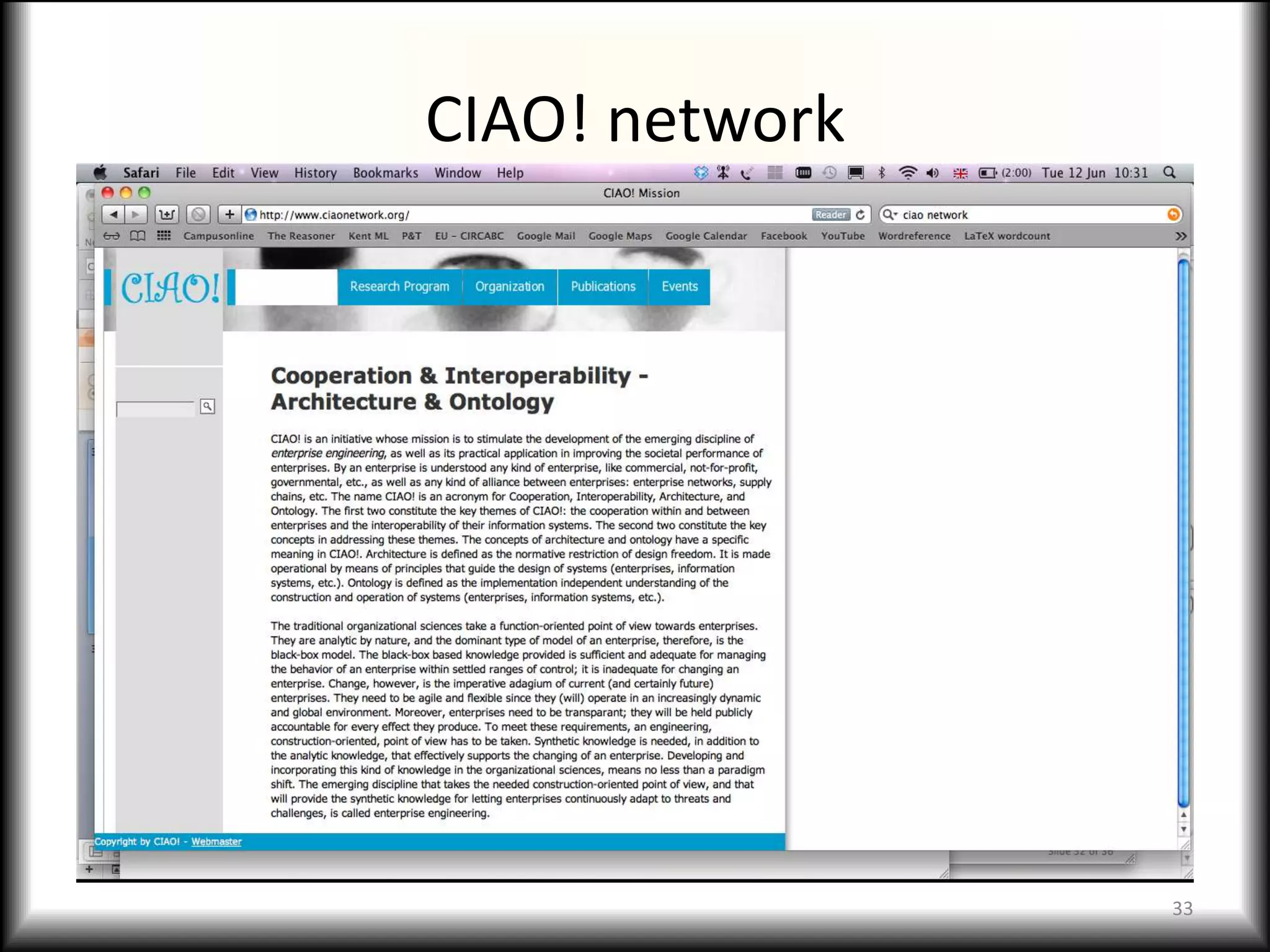 CIAO! network




                33
 