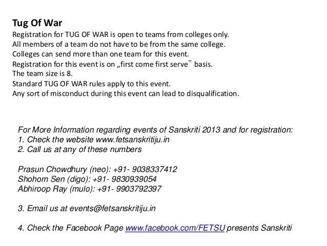 tug of war rules and regulations