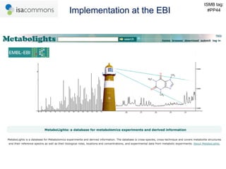 ISMB tag:
                                             Implementation at the EBI                                            #PP44




26   The International Conference on Systems Biology (ICSB), 22-28 August, 2008   Susanna-Assunta Sansone
                                                                                    www.ebi.ac.uk/net-project
 