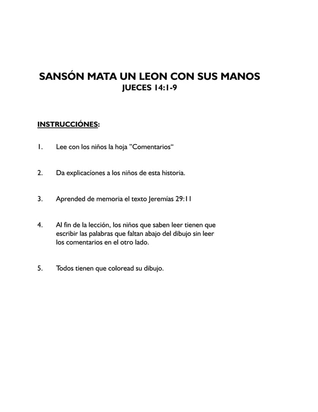 Sanson mata un leon con sus manos PDF